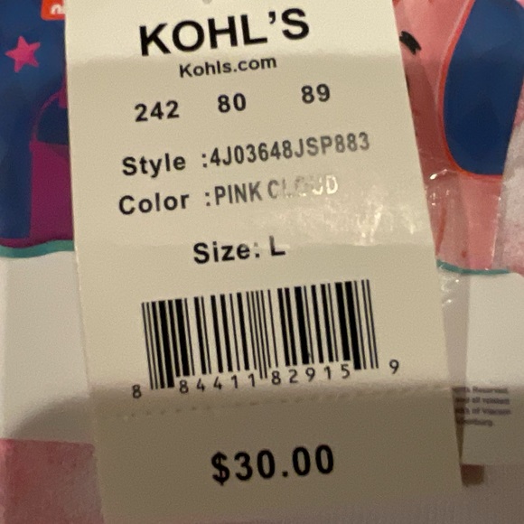 SpongeBob SquarePants Juniors Pink Cloud Tie-Dyed Cropped Sweatshirt Size Large - Picture 15 of 15